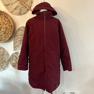 Lands' End 3 In 1 Hooded Long Winter Coat Insulated Parka Burgundy Cabincore 1X